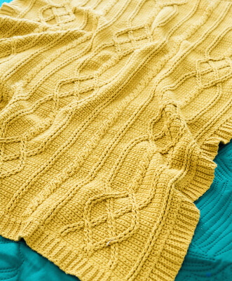 Cable Diamond Crochet Blanket Pattern by MyCrochetory