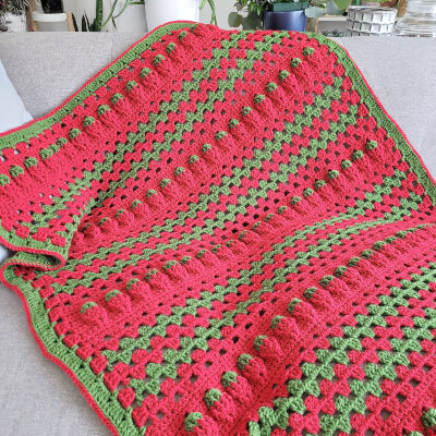 Strawberry Sunshine Blanket Crochet Pattern by CoCoCrochetLee