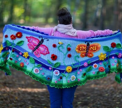 Butterfly Shawl Crochet Pattern by Pollevi