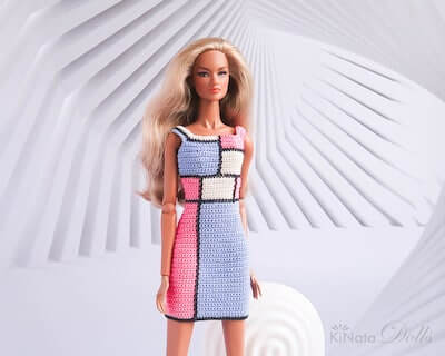 Crochet Barbie Dress Pattern by Ki Nata Dolls Pattern