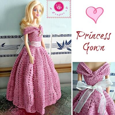 Crochet Barbie Princess Gown Pattern by Be A Crafter