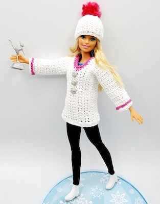 Crochet Barbie Sweater And Hat Pattern by Handmade By Raine