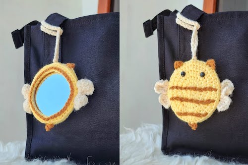 Crochet Bee Mirror Cover by Melhz Crochet