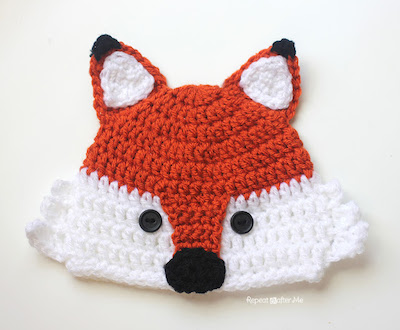 Crochet Fox Hat Pattern by Repeat Crafter Me
