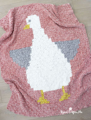 Crochet Goose C2C Blanket Pattern by Repeat Crafter Me
