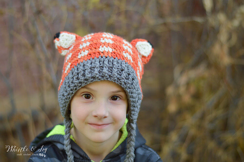 Crochet Plaid Fox Hat Pattern by Whistle And Ivy