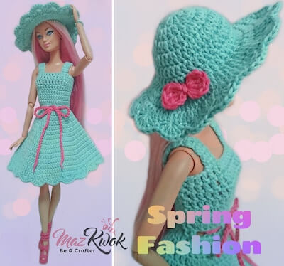 Crochet Spring Fashion Barbie Clothes Pattern by Be A Crafter