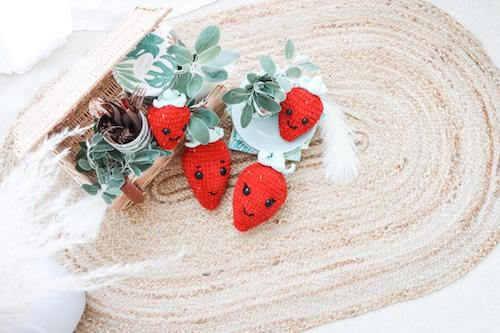 Crochet Strawberry Pattern by Bella Coco Crochet