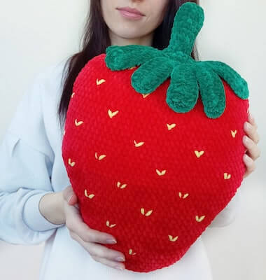 Crochet Strawberry Pillow Pattern by Pattern Toys Pillow