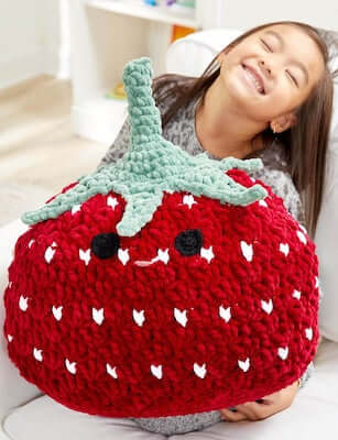 Crochet Strawberry Squishy Pattern by Premier Yarns