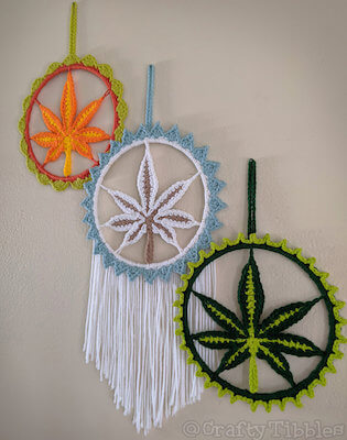Crochet Weed Leaf Decor Pattern by Crafty Tibbles