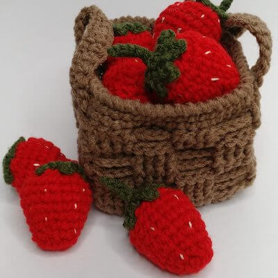 Free Crochet Strawberry Pattern by Christy Makes Friends