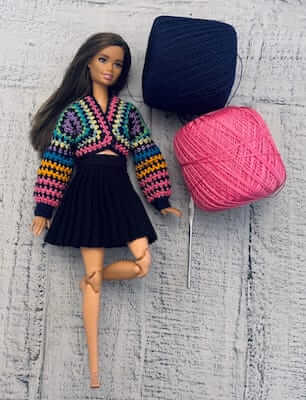 Granny Cardigan Crochet Barbie Clothes Pattern by Fancy Doll Design