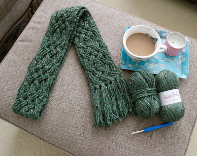 Celtic Cable Scarf Cowl Crochet Pattern by RebeccasStylings