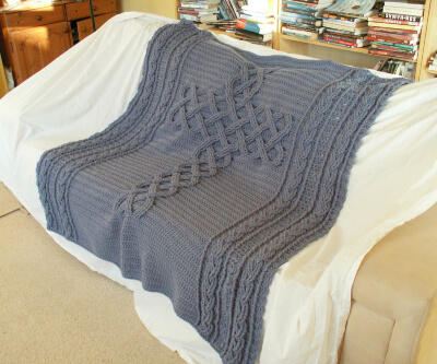 Cozy Chunky Celtic Cross Cable Afghan Pattern by CosyInChurch