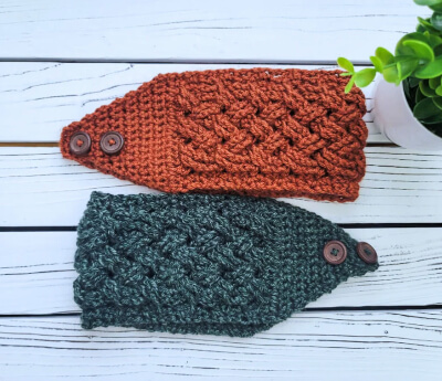 Crochet Celtic Weave Ear Warmer Pattern by TwoBrothersBlankets