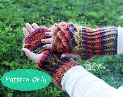 Crochet Dragon Scale Gloves Pattern by CrownedCrochet