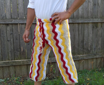 Crochet Mens Shorts Hippie Pattern by SplashyQuetita