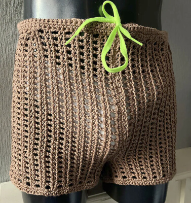 Double Knit Cotton Rib Mesh Men's Shorts Crochet Pattern by SeyhallCrochetDesign