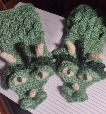 Dragon Scale Fingerless Gloves Crochet Pattern by SimplyMeHolly