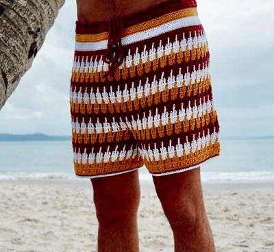 Multicolor Striped Men's Shorts Crochet Pattern by KnittingmemoryDesign