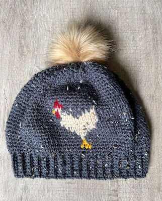 Chicken Hat Crochet Pattern by Grams Crochet Studio