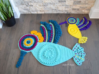 Colibri The Hummingbird Rug Crochet Pattern by Ira Rott Patterns