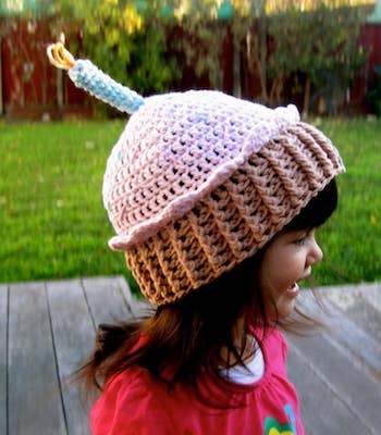 Crochet Birthday Cupcake Hat Pattern by Lizzziee