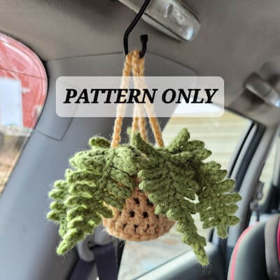 Crochet Car Hanging Plant Pattern by For Goodness Keepsakes