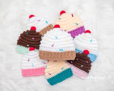 Crochet Cupcake Hat Pattern by The Nicole Chase