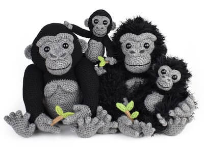 Crochet Mountain Gorillas Pattern by Moji Moji Design
