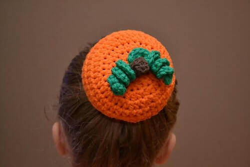 Crochet Pumpkin Bun Cover Pattern by Jessie Plaskett