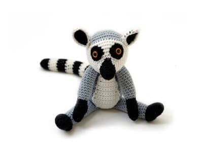 Crochet Ring-Tailed Lemur Pattern by Yuki Yarn Designs