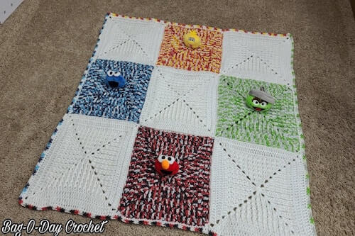 Crochet Sesame Street Blanket Pattern by Bago Day Crochet