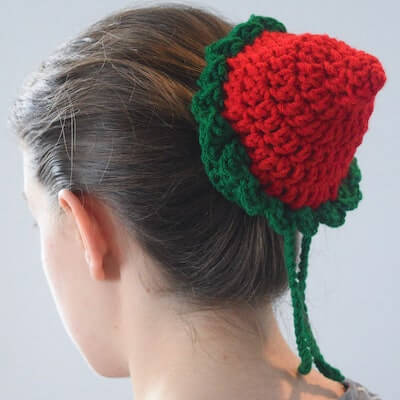 Crochet Strawberry Bun Cover Pattern by Carrie Streb Designs