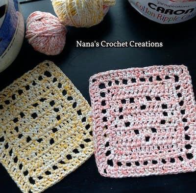 Filet Crochet Heart Square Pattern by Des Maunz Designs