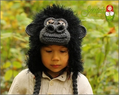 Gorilla Hat Crochet Pattern by Jenia’s Designs
