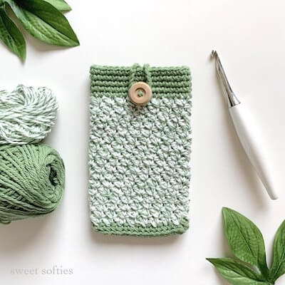 Sage Phone Pouch Crochet Pattern by Sweet Softies