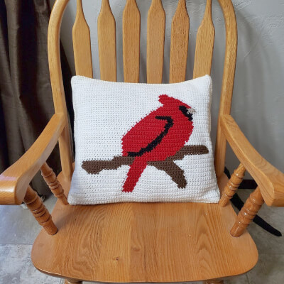 Cardinal Pillow Crochet Pattern by CrochetCouch