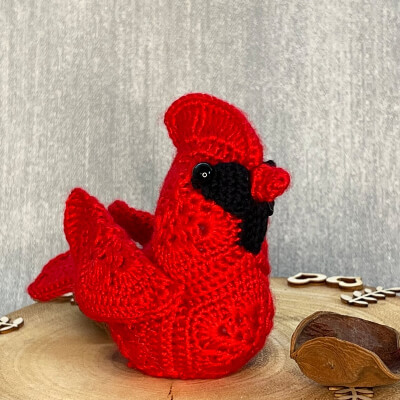 Mini Bird Cardinal Crochet Pattern by CuteCrochetBySarahB