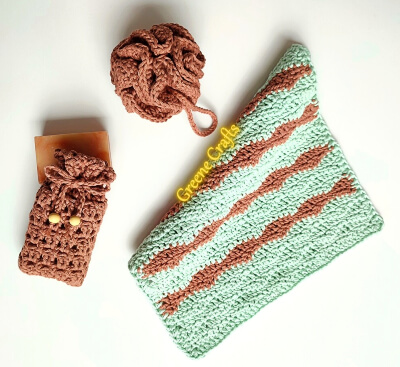 Reusable Eco Friendly Crochet Spa Set Pattern by GreeneCraftsStore