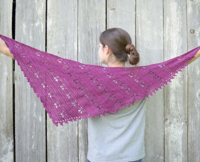 Shawl with Butterfly Stitch Crochet Pattern by EarlyDawnBoutique