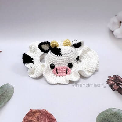 Crochet Cow Hat For Pets by Handmadify Design