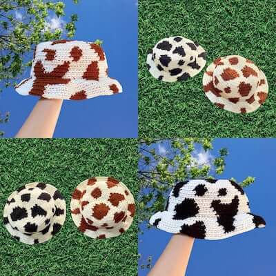 Crochet Cow Print Hat Pattern by Sunshan Studio