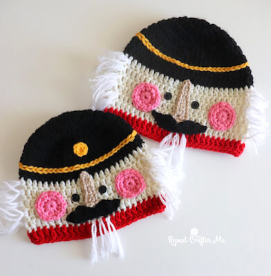 Crochet Nutcracker Hat Pattern by Repeat Crafter Me