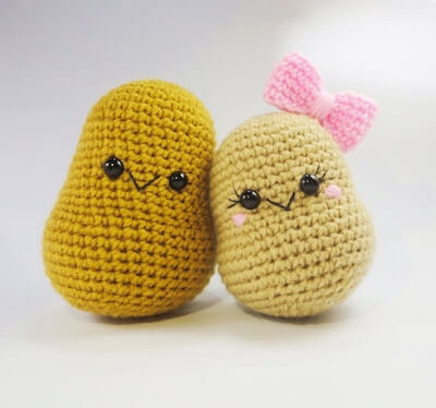 Crochet Potato Couple Pattern by About Angie Crochet