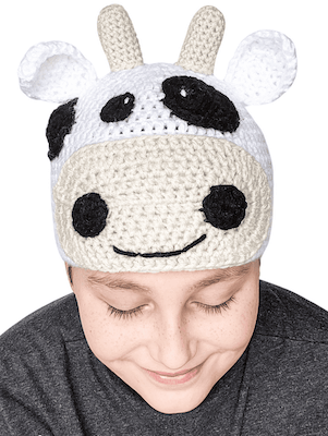 Easy Crochet Cow Hat Pattern by Lovable Loops