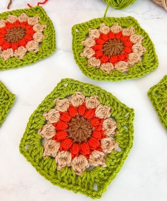 Starburst Granny Squares Free Crochet Pattern by Okie Girl Bling N Things