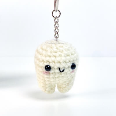 Tooth Keychain Crochet Pattern by Knot Monster