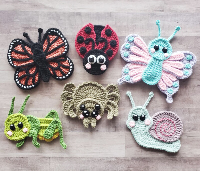 A Little Bugger Applique Pack Insect Crochet Pattern by TheYarnConspiracy